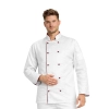 Bluza kucharska biała długi rękaw lamówka bordowa roz.XXL – bluza kucharska – odzież gastronomiczna